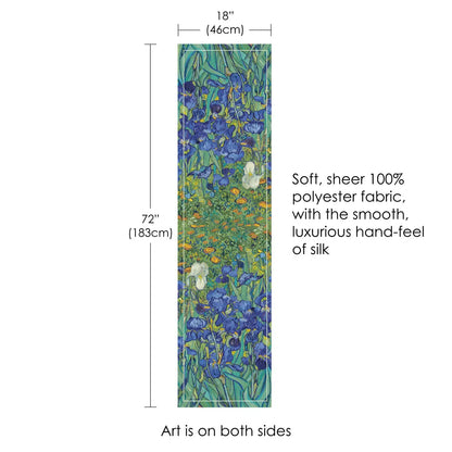 RainCapers Van Gogh Irises Long Sheer Scarf