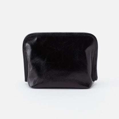 HOBO Beauty Cosmetic Pouch Black Polished Leather