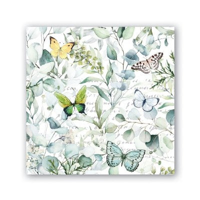 Michel Design Works 5" Square Butterfly Fields Beverage/Cocktail Napkins
