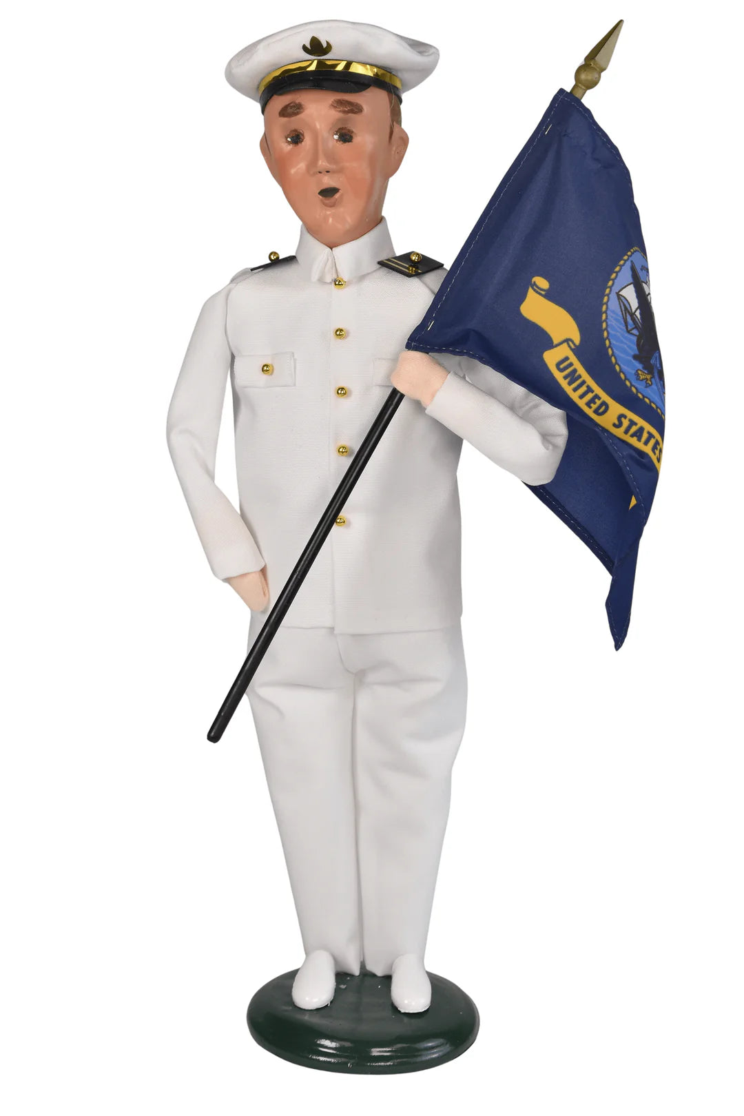 Byer's Choice Navy Man With Flag