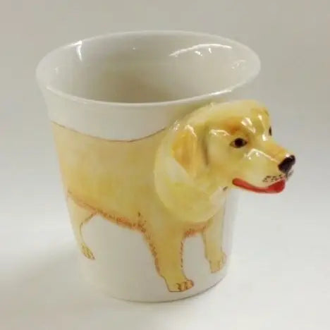 Sea Island Imports Hand Painted Ceramic Yellow Lab Mug