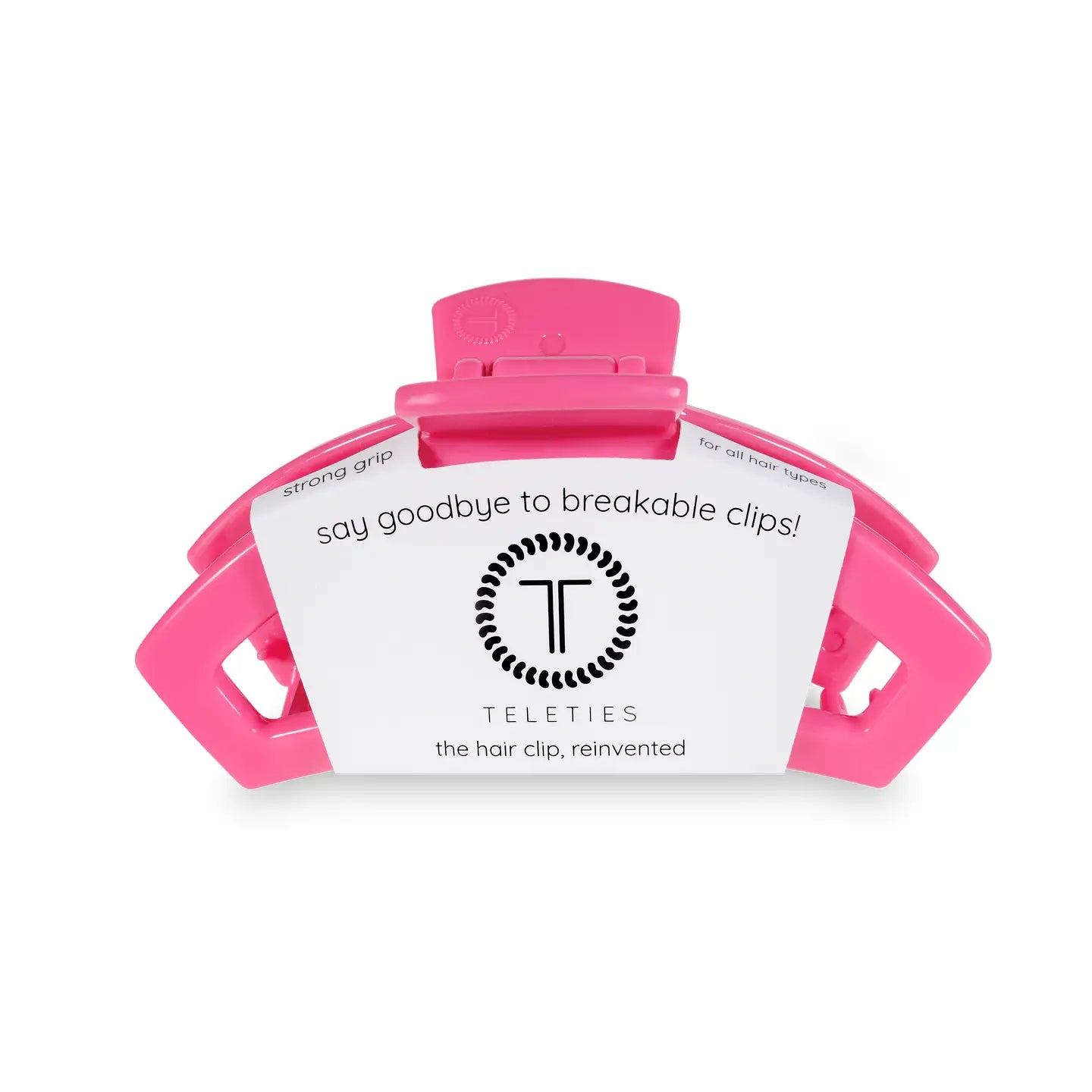 TELETIES Small Open Hair Clip - Tropical Pink