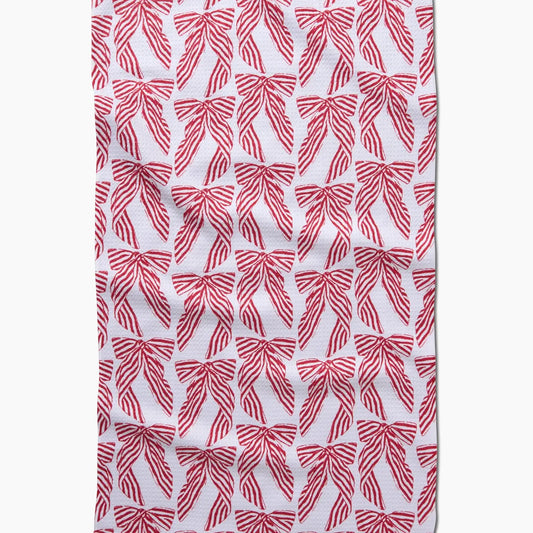 Geometry Striped Bows Kitchen Tea Towel