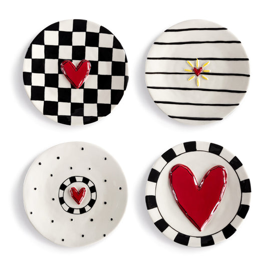 Demdaco Red Heart Appetizer Plates