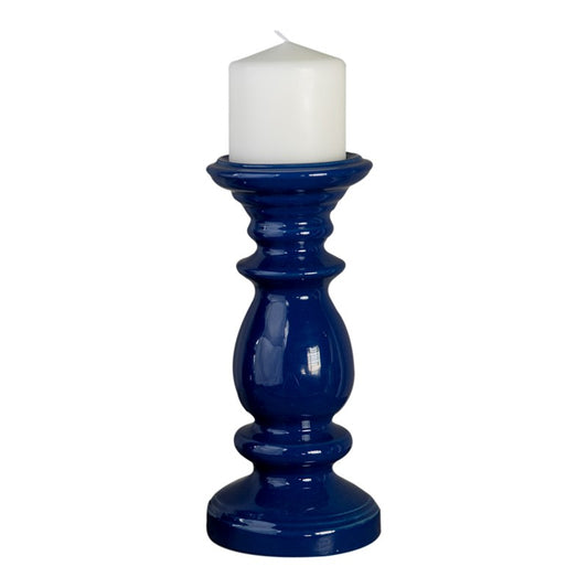 Manual Woodworkers and Weavers Camden Blue Ceramic Candle Holder