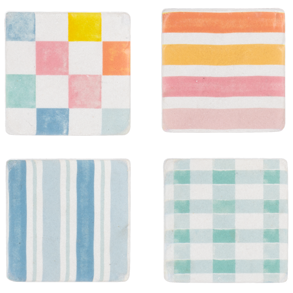 Ganz Check and Stripe Coasters