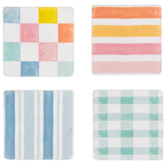 Ganz Check and Stripe Coasters