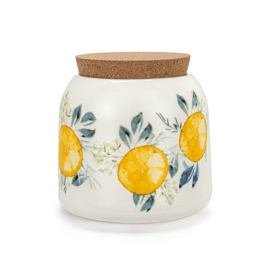 Demdaco Lemons Small Cork Lid Canister