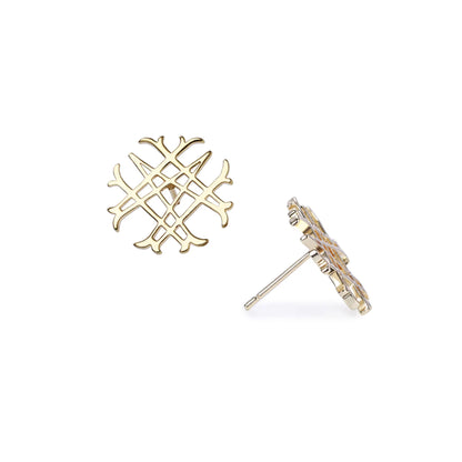 Natalie Wood Designs Logo Stud Earrings Gold
