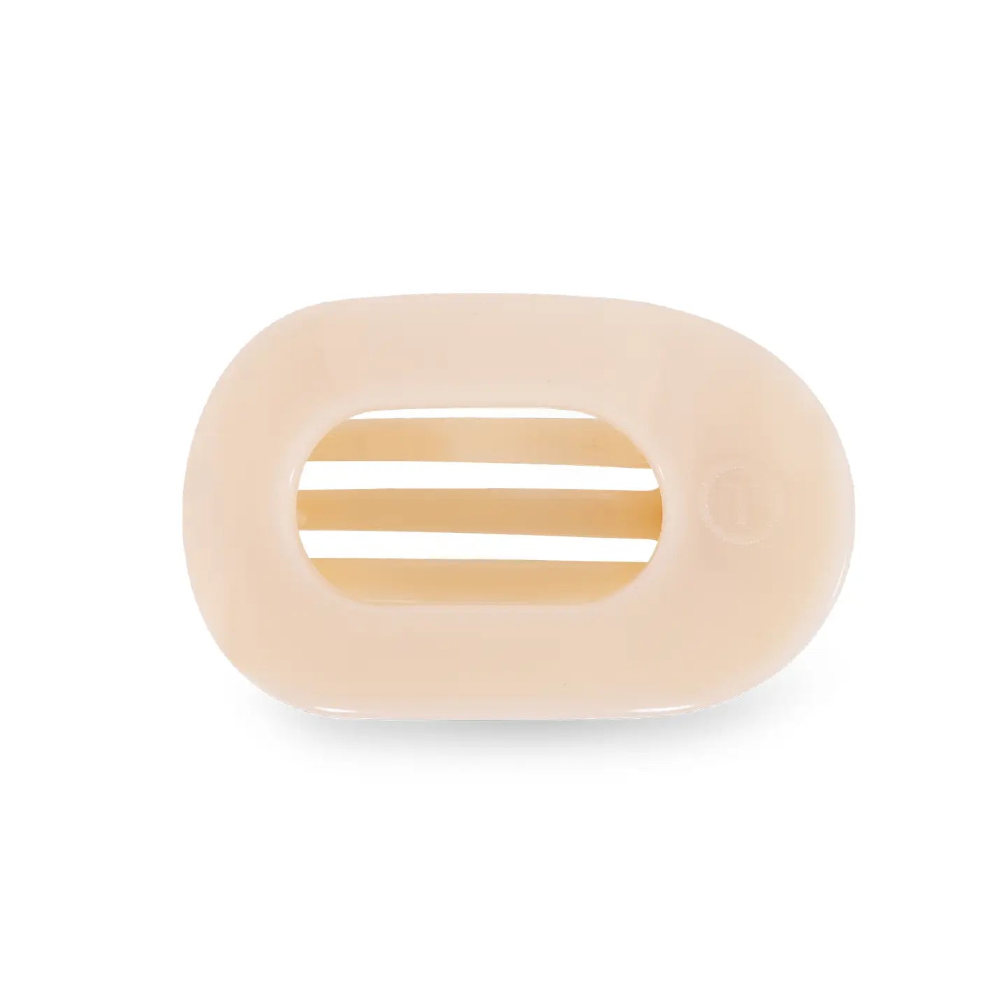 TELETIES Small Flat Round Clip - Almond Beige