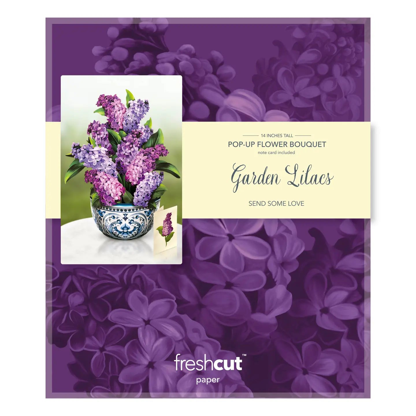 Freshcut Paper Pop-up Garden Lilacs Greeting Card