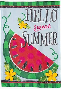 Hello Sweet Summer Applique Garden Flag