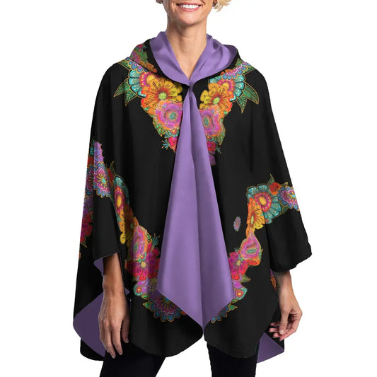 RainCapers Laurel Burch Blooms Reversible Rain Cape Poncho