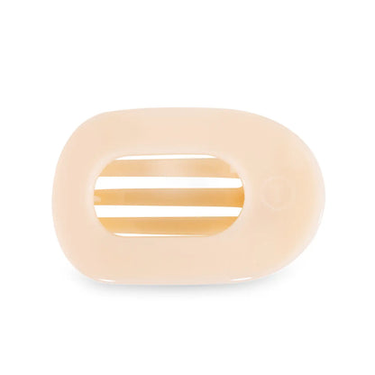 TELETIES Medium Flat Round Clip - Almond Beige