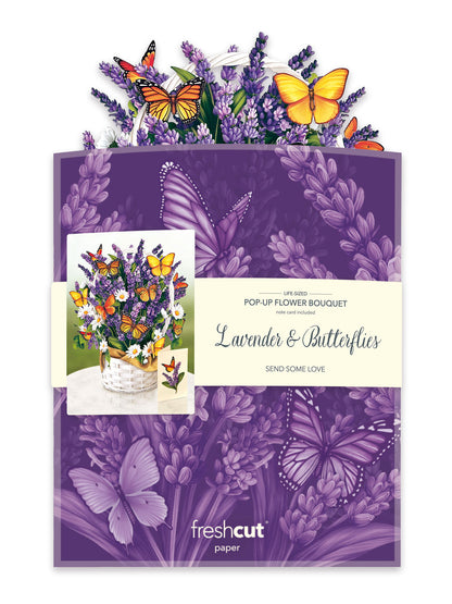 Freshcut Paper Pop-up Lavender & Butterflies Greeting Card