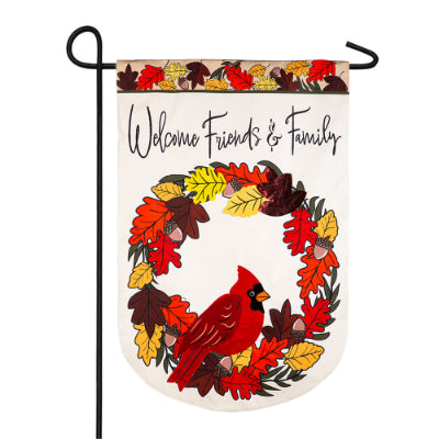 Evergreen Welcome Friends and Family Applique Garden Flag