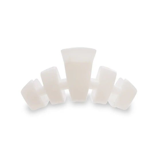 TELETIES Medium Classic Hair Clip - Coconut White