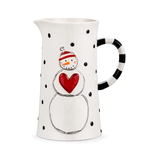 Demdaco Snowman Polka Dot Pitcher