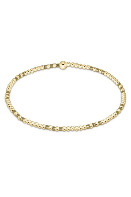 Enewton Gameday Hope Joy Pattern 2mm Bead Bracelet - Gold Luster
