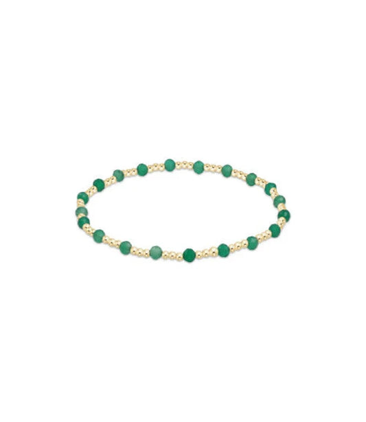 Enewton Extends - Gemstone Gold Sincerity Pattern 3mm Bead Bracelet - Green Onyx