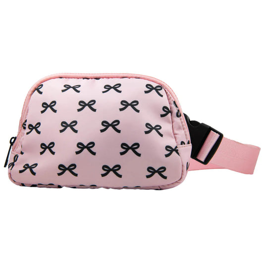 Katydid Black & Pink Mini Coquette Bows Belt Bag