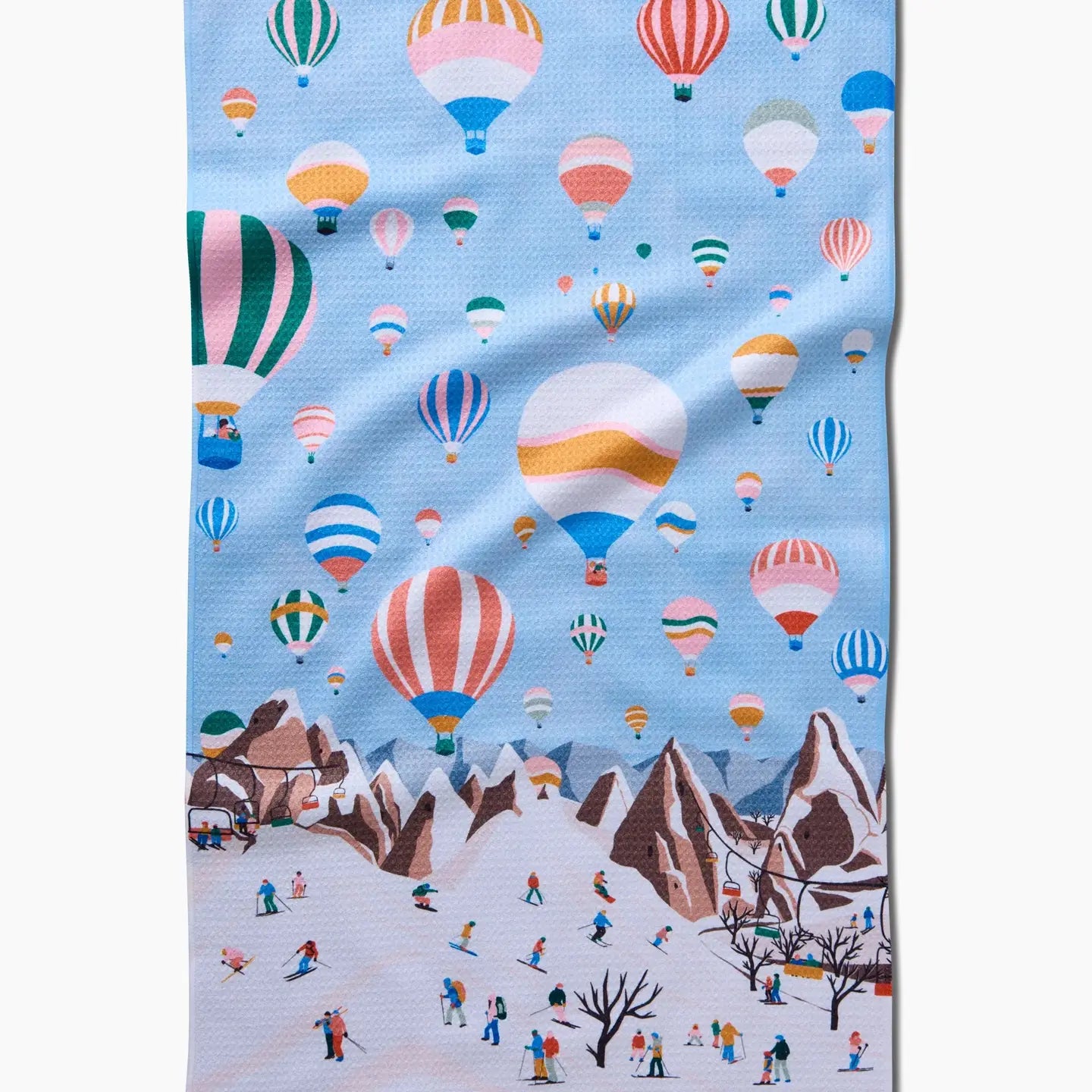 Geometry Hot Air Balloons Kitchen Tea Towel