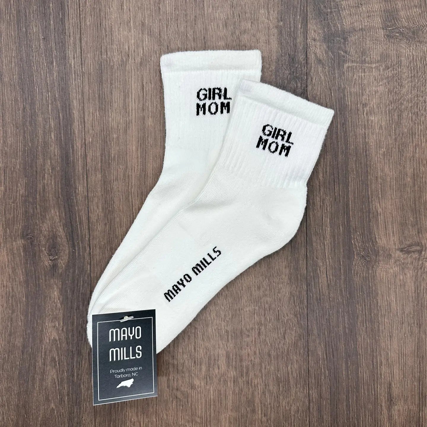 Mayo Mills Girl Mom Quarter Crew Socks