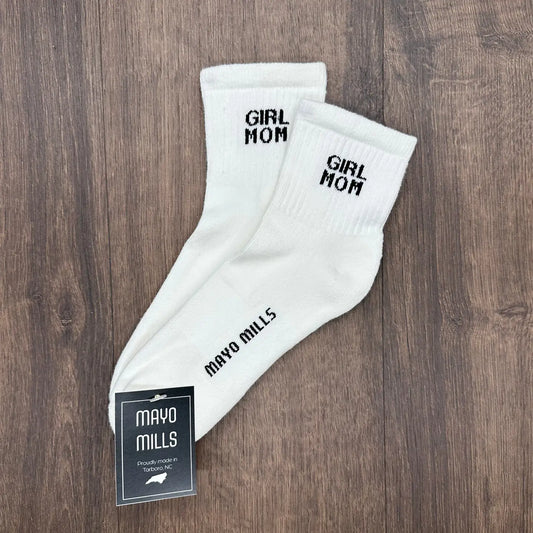 Mayo Mills Girl Mom Quarter Crew Socks
