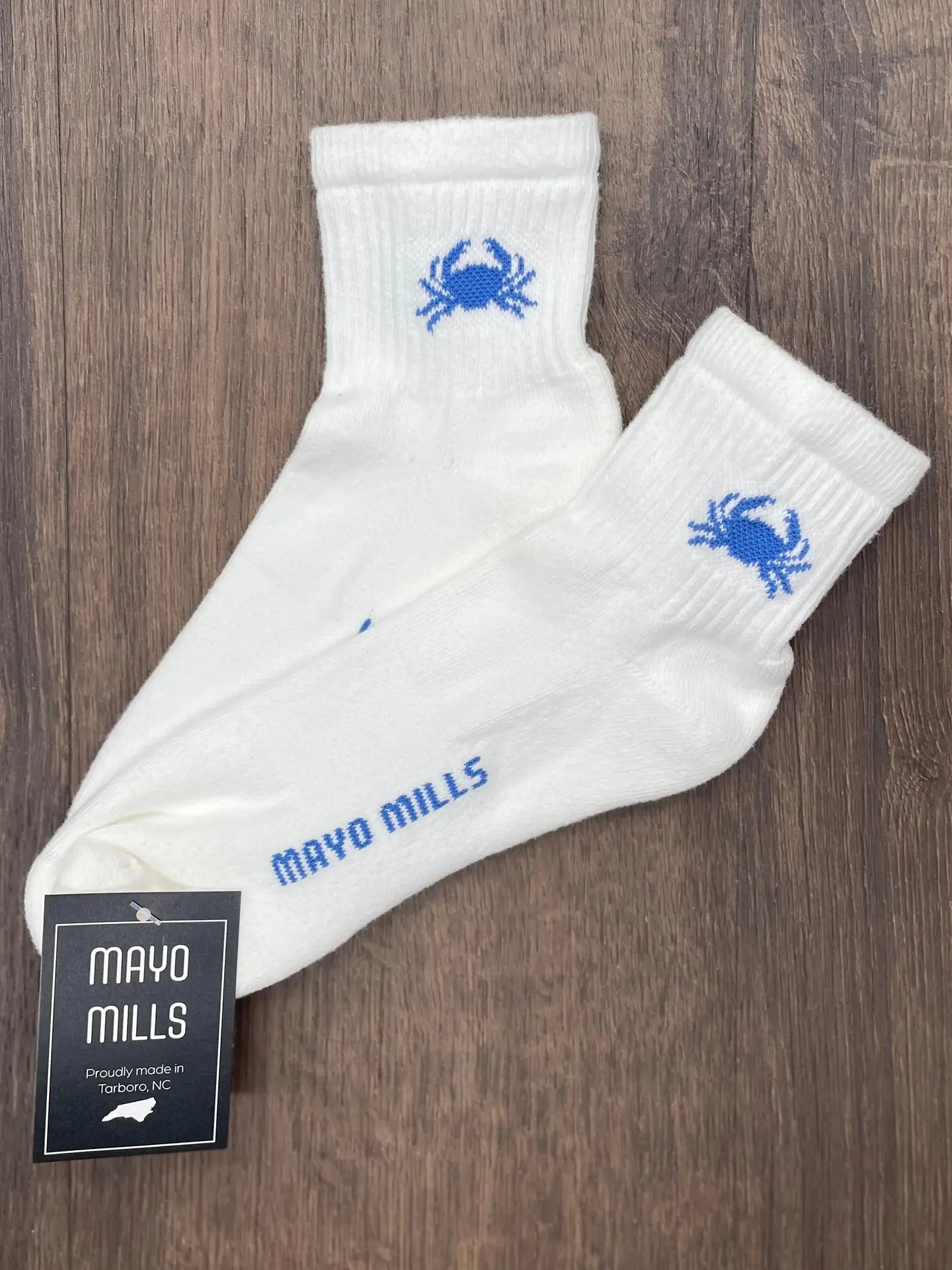 Mayo Mills Blue Crab Quarter Crew Socks
