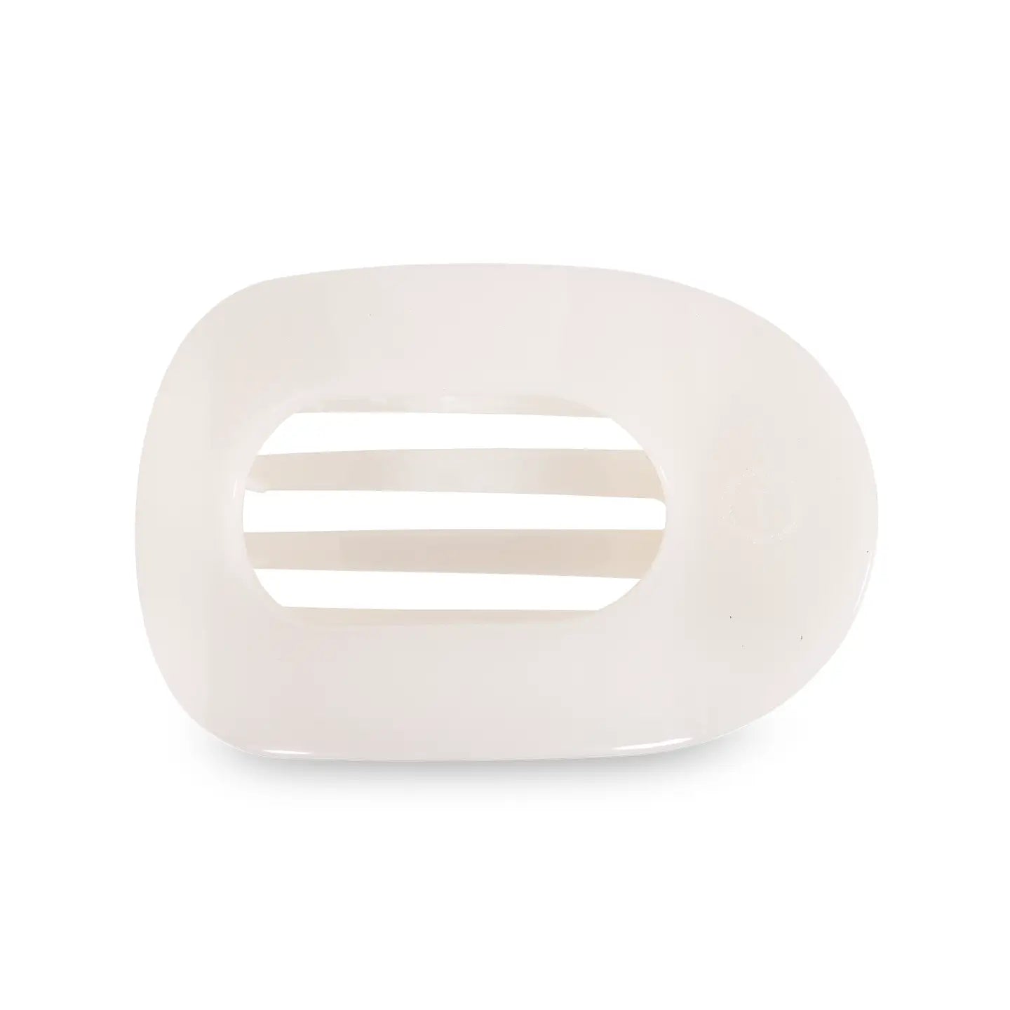 TELETIES Large Flat Round Clip - Coconut White