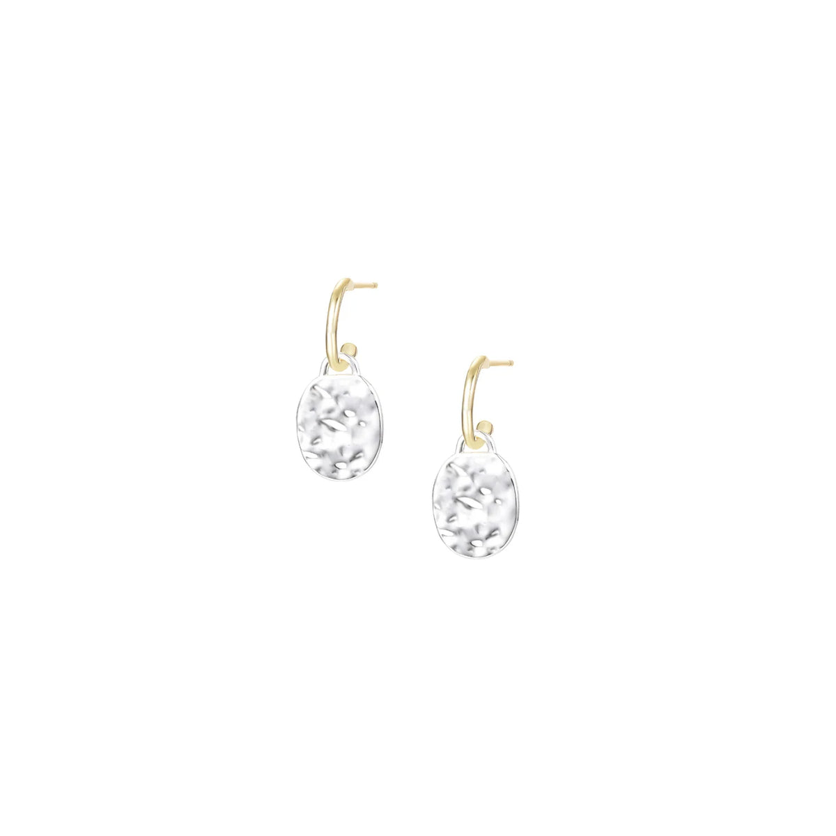 Natalie Wood Designs Horizon Mini Drop Earrings in Gold/Silver