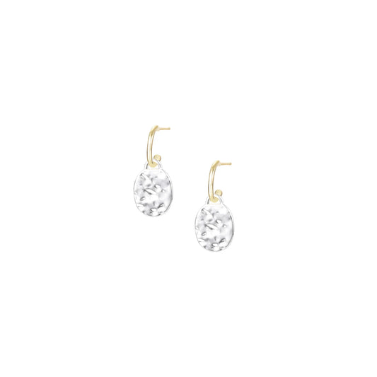 Natalie Wood Designs Horizon Mini Drop Earrings in Gold/Silver