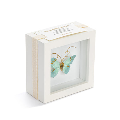 Demdaco Blue Skies Light Blue Butterfly Shadow Box