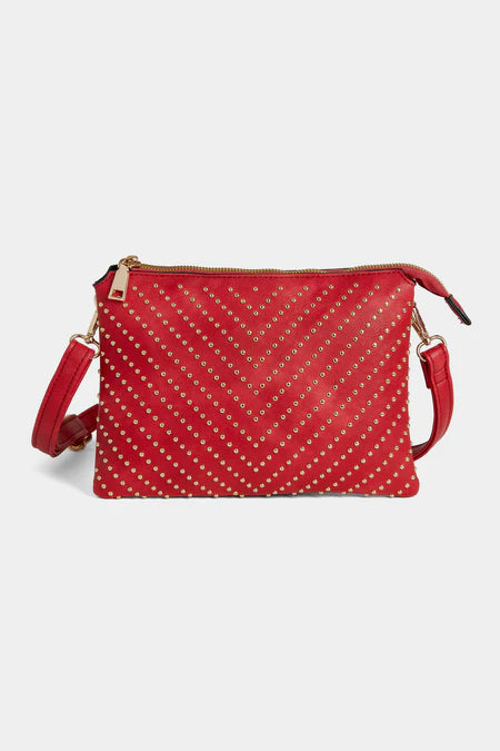 Coco+Carmen Leighton Studded Crossbody + Clutch  - Red