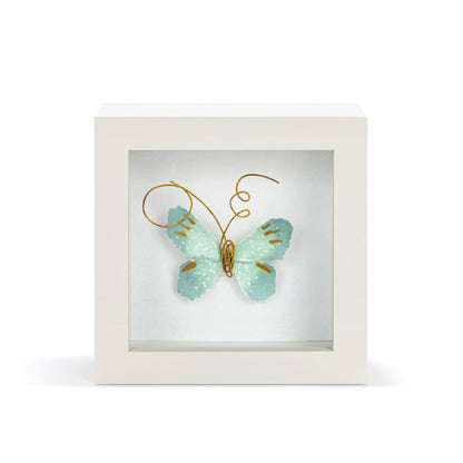 Demdaco Blue Skies Light Blue Butterfly Shadow Box