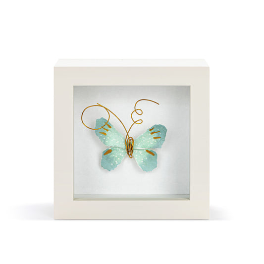 Demdaco Blue Skies Light Blue Butterfly Shadow Box