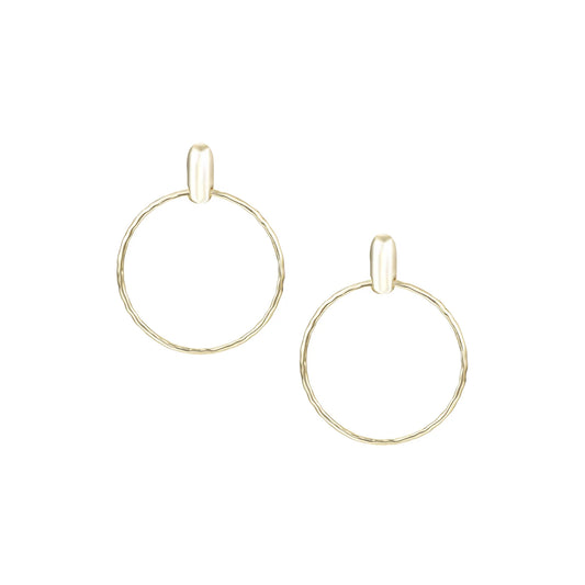 Natalie Wood Designs Horizon Circle Statement Earrings in Gold