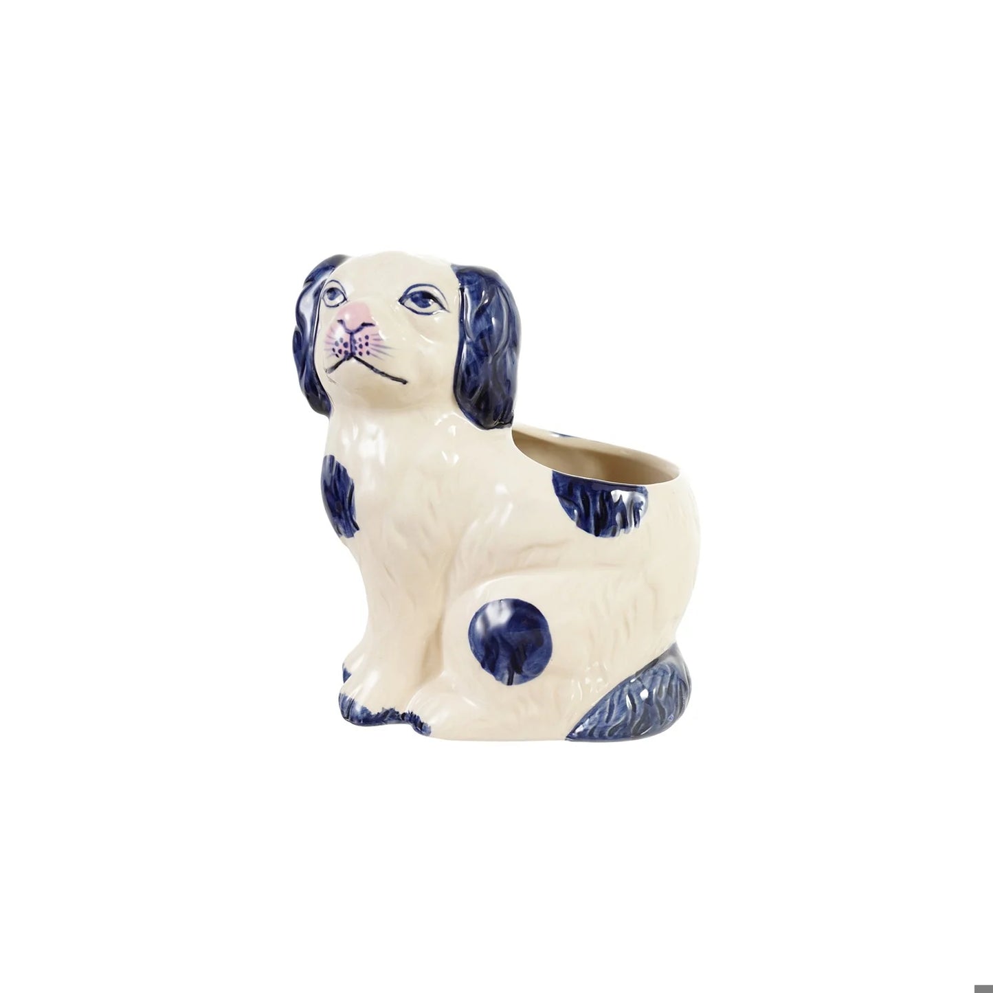 Hazel Mazel Stoneware Staffordshire Dog Shaped Container
