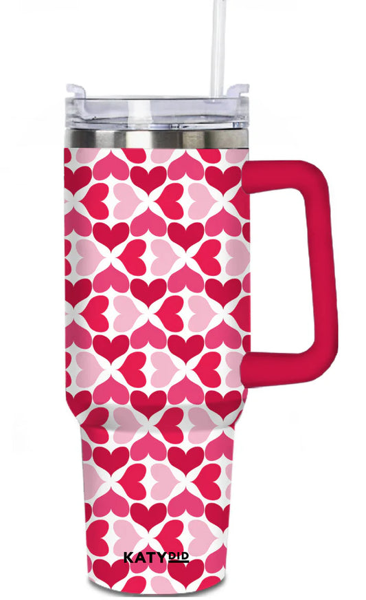 Katydid Multicolor Hearts Tumbler