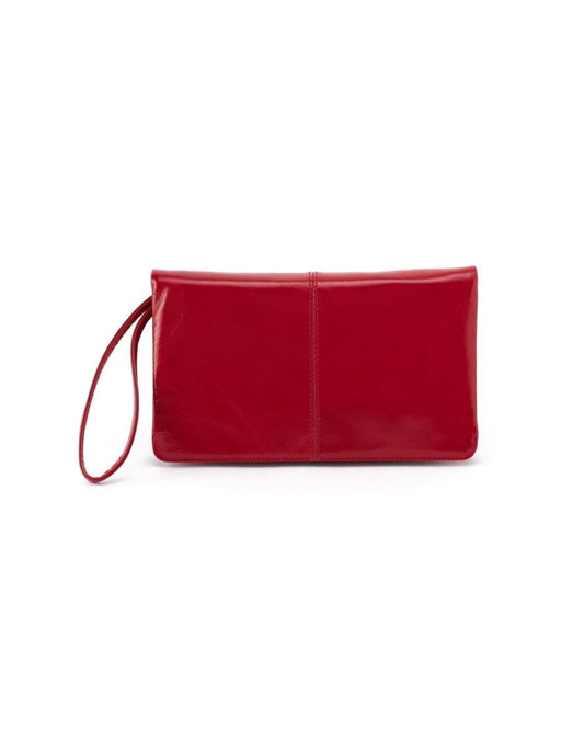 HOBO Evolve Wristlet True Red Polished Leather