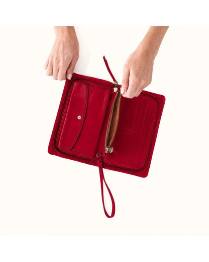 HOBO Evolve Wristlet True Red Polished Leather