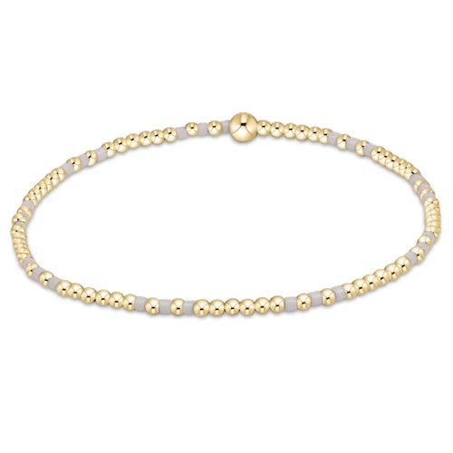Enewton Gameday Hope Joy Pattern 2mm Bead Bracelet - White