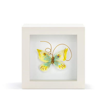 Demdaco Endlessly Hopeful Yellow Green Butterfly Shadow Box
