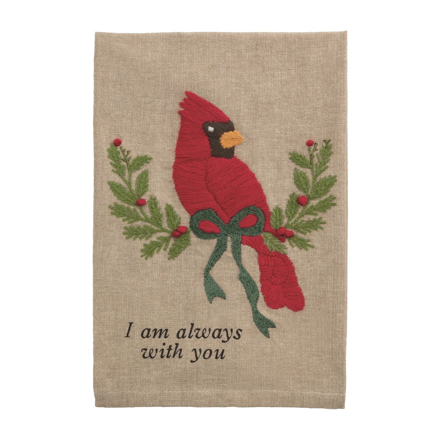 Mud Pie I Am Always With You Cardinal Tea Towel