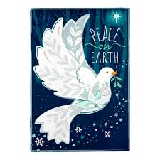 Evergreen Peace on Earth Burlap Garden Flag