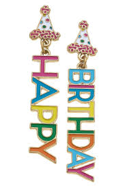 CANVAS Happy Birthday Enamel Earrings