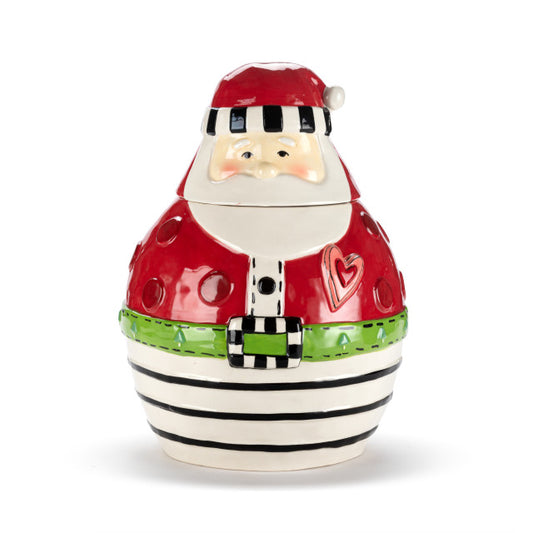 Demdaco Santa Striped Cookie Jar