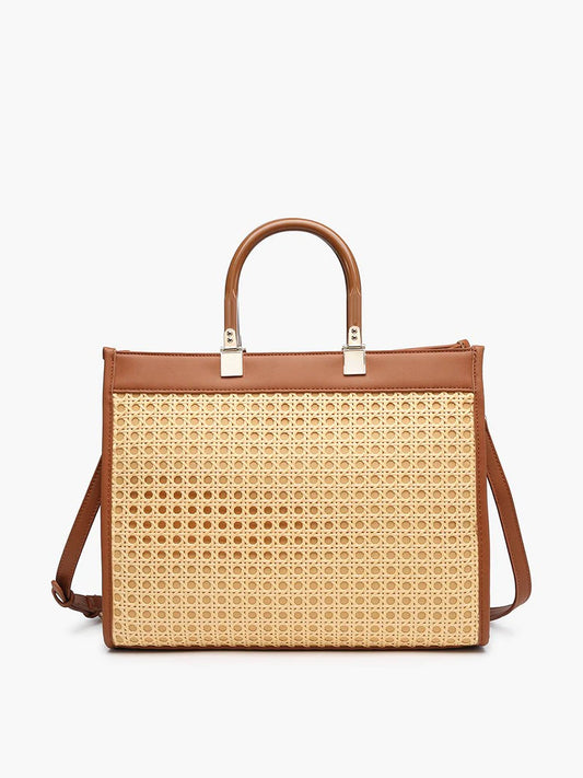 Jen & Co. Mia Rattan Tote