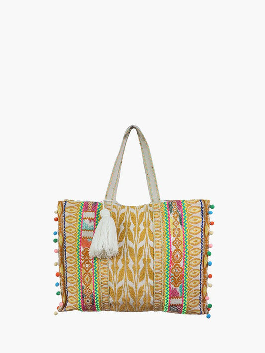 Jen & Co. Locke Boho Pom-Pom Tote