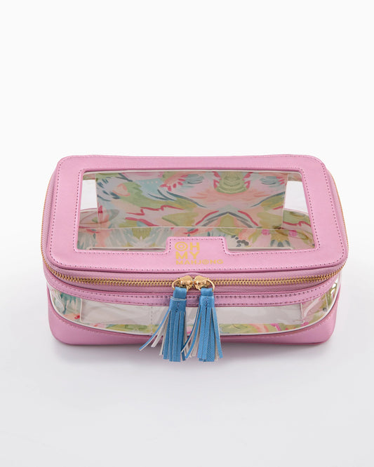 Oh My Mahjong Metallic Pink Tile Storage Bag